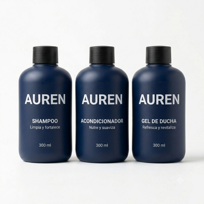 Kit Ducha: Shampoo, Acondicionador, Gel de Ducha + Estuche regalo.
