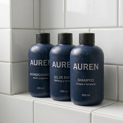 Kit Ducha: Shampoo, Acondicionador, Gel de Ducha + Estuche regalo.